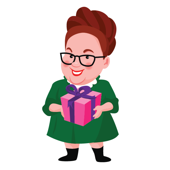 Hok Katie Holding A Gift 1x1 570