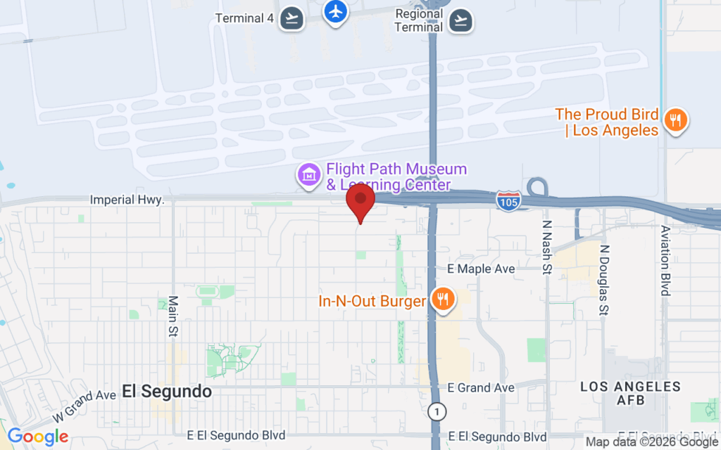 Map showing the location of Candy Cane Lane in El Segundo in El Segundo
