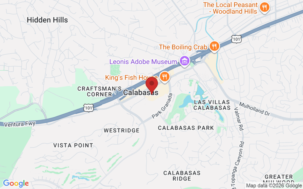Map showing the location of Chanukah Celebration at The Commons Calabasas in Calabasas