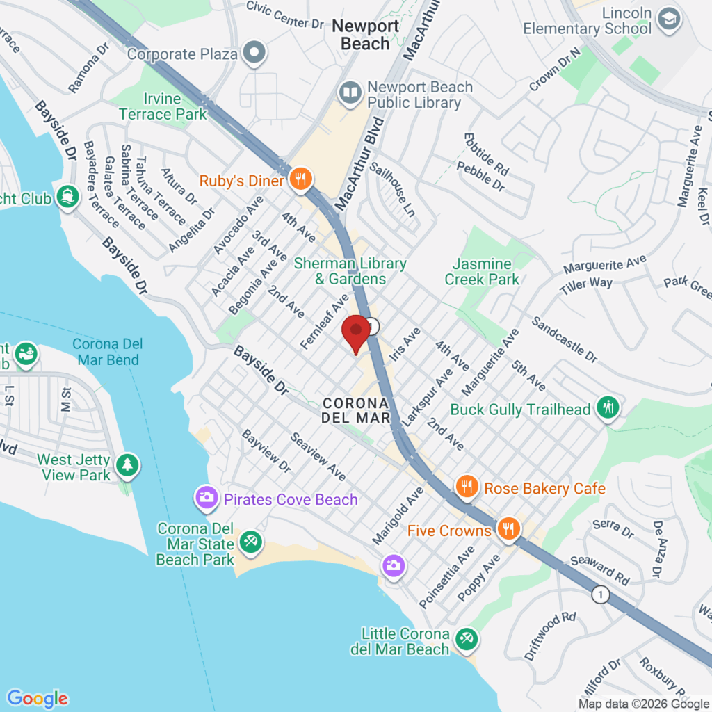 Map of Corona del Mar Christmas Walk in Orange County