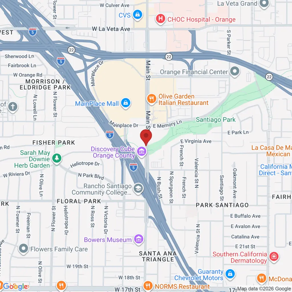 Map of Gingerbread Wonderland at Discovery Cube OC in Santa Ana, California