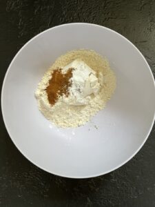 Jamaican black cake cookies, whisking the dry ingredients and spices