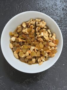 Jamaican black cake cookies, soaking the fruit and nuts in rum