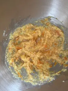 Mbatata sweet potato cookies, adding the mashed sweet potato