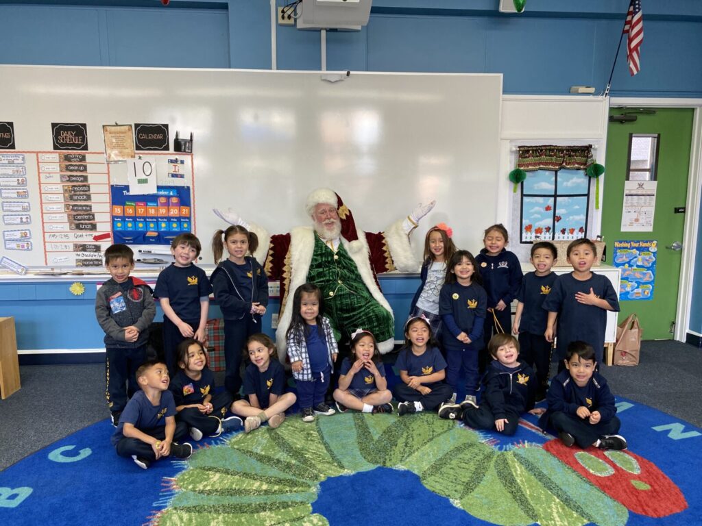 Santa Claus at Incarnation Preschool in Glendale, California