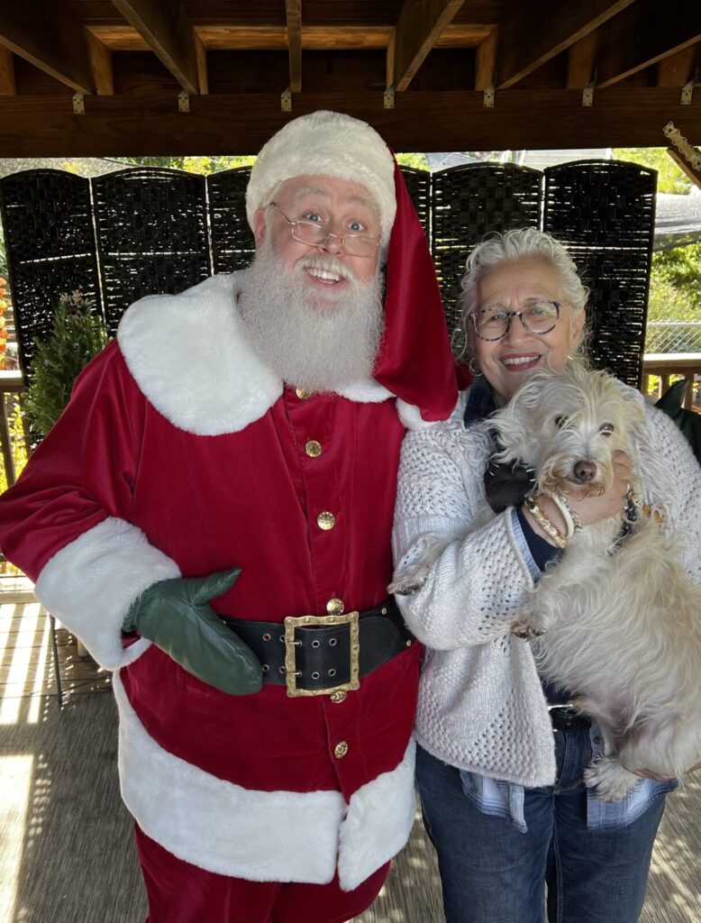 Santa Claus during a live home visit in Rancho Palos Verdes, California