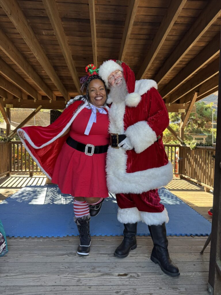 Santa Claus with Mrs. Claus at Pacific Sage Preschool in Rancho Palos Verdes, California