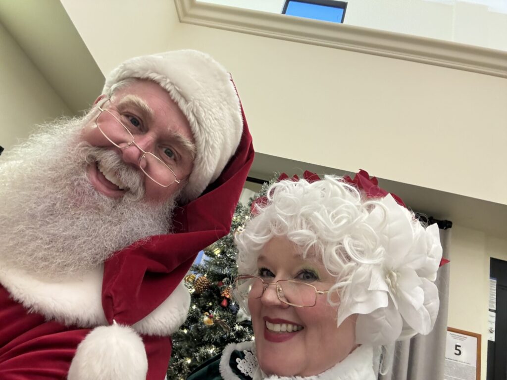 Santa Claus with Mrs. Claus at Park Vista Health Center in Fullerton, California