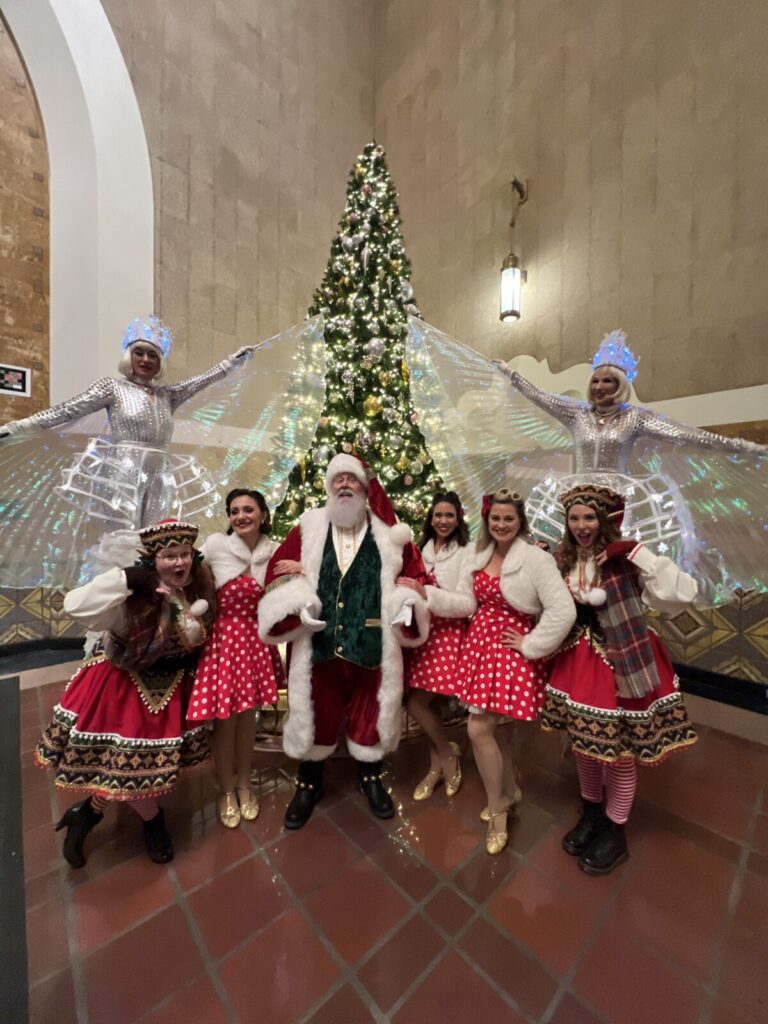 Santa Claus with North Pole Elves at Pacific Sage Preschool in Rancho Palos Verdes, California